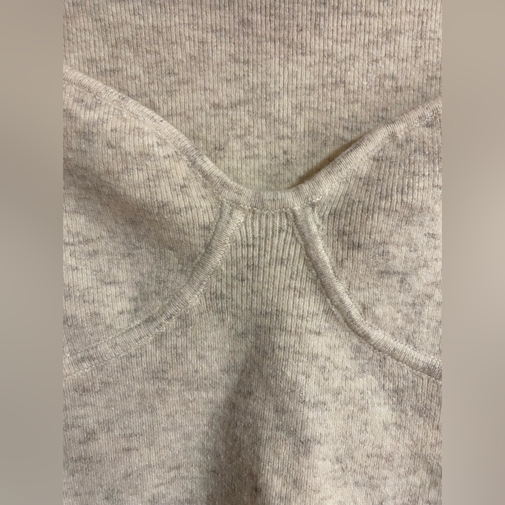 Aritzia Wilfred Wool Blend Greer Sweetheart Bustier Cream Sweater Size Small - Picture 10 of 14